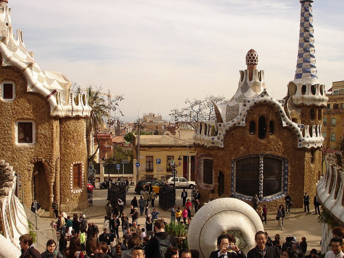 Parc Güell em Barcelona, Espanha